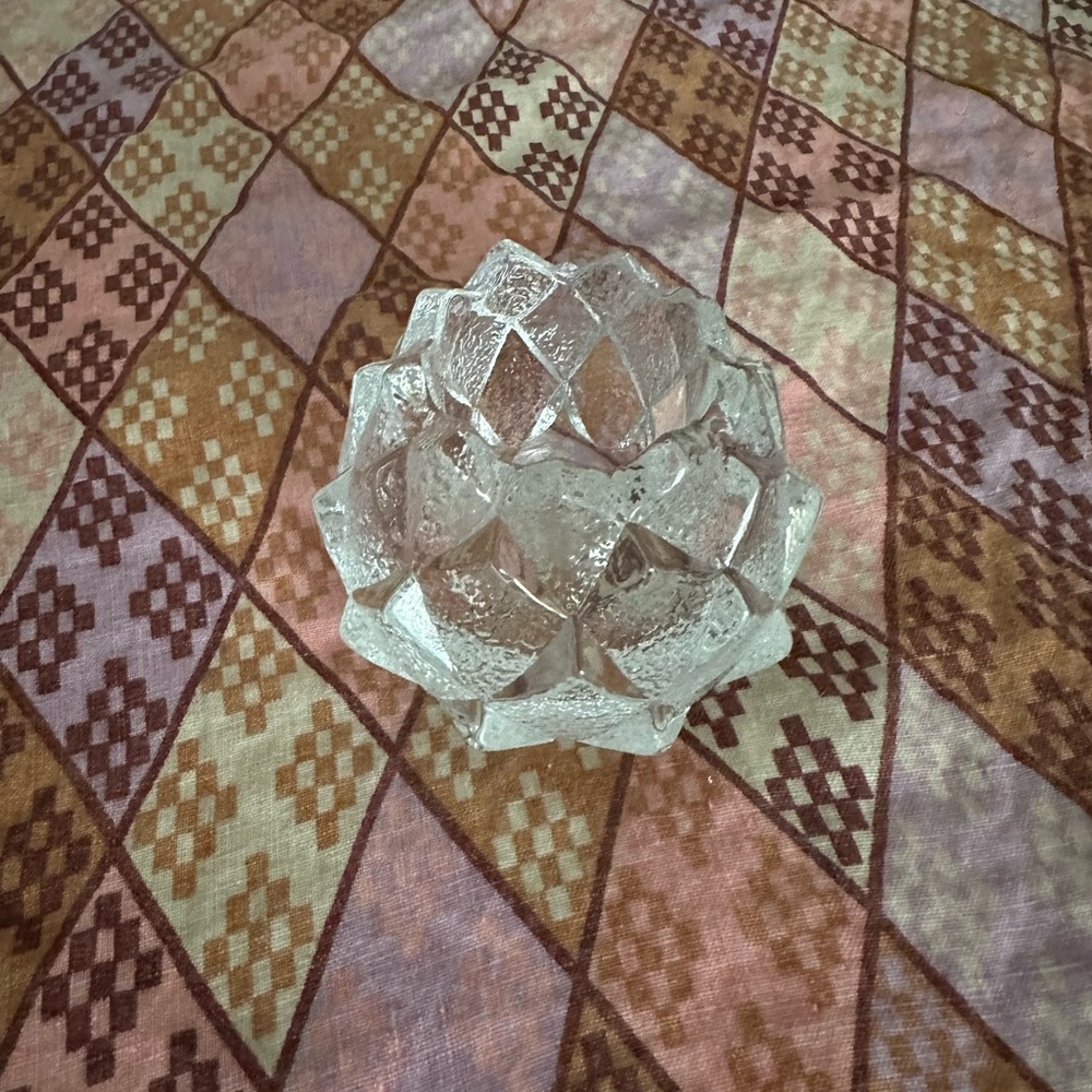Orrefors crystal artichoke votive holder